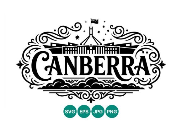 Canberra Parliament House Lettering Graphics & Illustrations