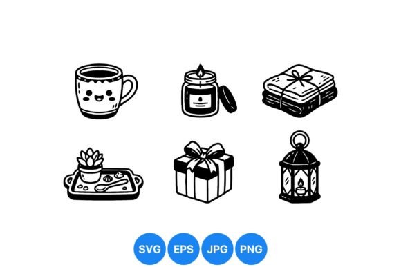 Cozy Home Relaxation Icons: Graphics & Illustrations