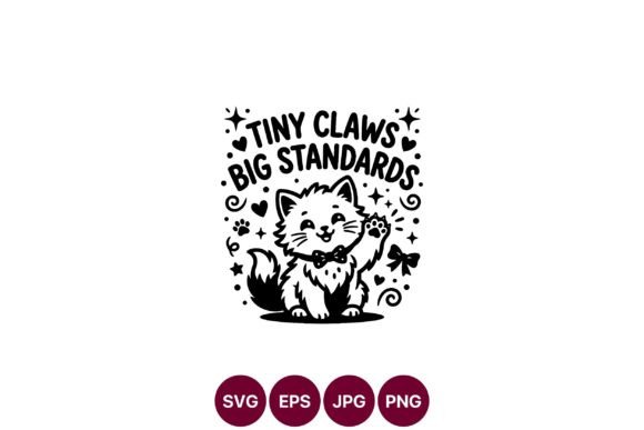 Cute Cat Tiny Claws Design: Graphics & Illustrations Review