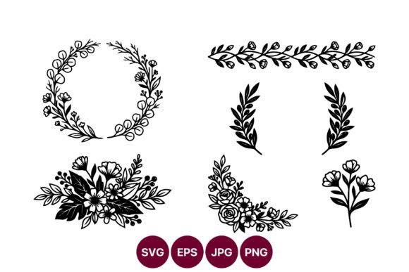 Floral Wreaths Vector Set: Graphics & Illustrations Review