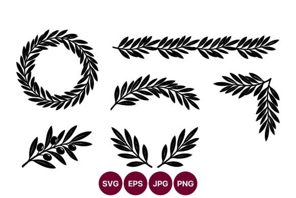 Laurel Olive Branch Vector Line Art Graphics Review