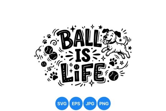Playful Dog Ball SVG Design: Graphics & Illustrations