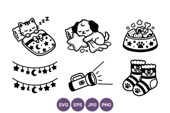 Sleeping Kitten Puppy Pet Accessories Graphics