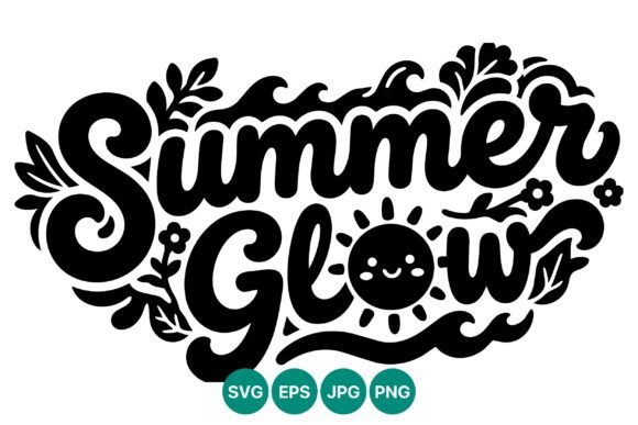 Summer Glow Smiling Sun Vector Graphics & Illustrations