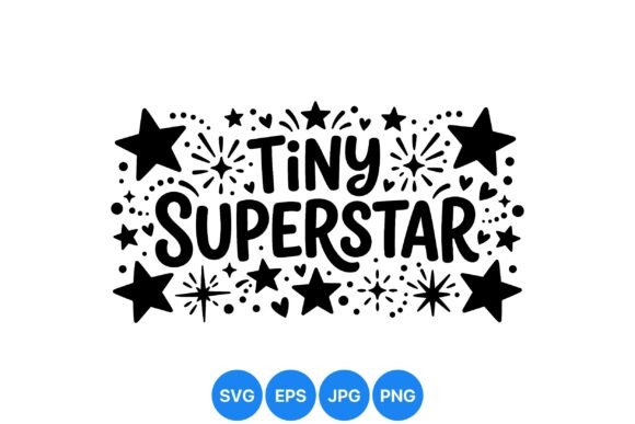 Tiny Superstar Kid Clipart Design Graphics Review