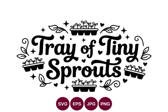 Tray of Tiny Sprouts Vector Art Graphics & Illustrations